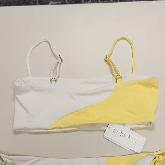 L Space Yellow White Bikini NWT - Picture 3 of 8